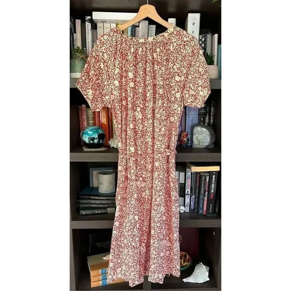 NWOT Faherty Caramel Dress In Spice Sunrise Floral Size XS - Picture 4 of 11
